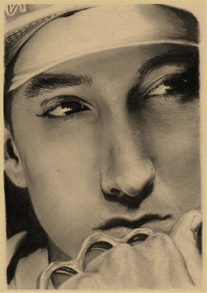 Певец Эминем постер хорошее качество покраска ретропостер крафт-бумага на стену