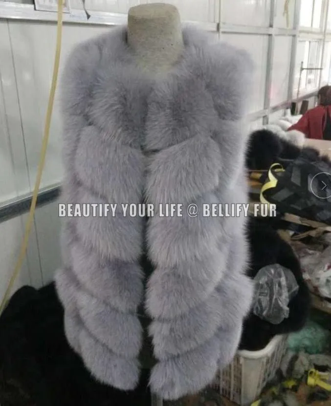 Новый 2020 модные Потрясающие Женщины &quotс натуральным лисьим мехом меховые жилеты
