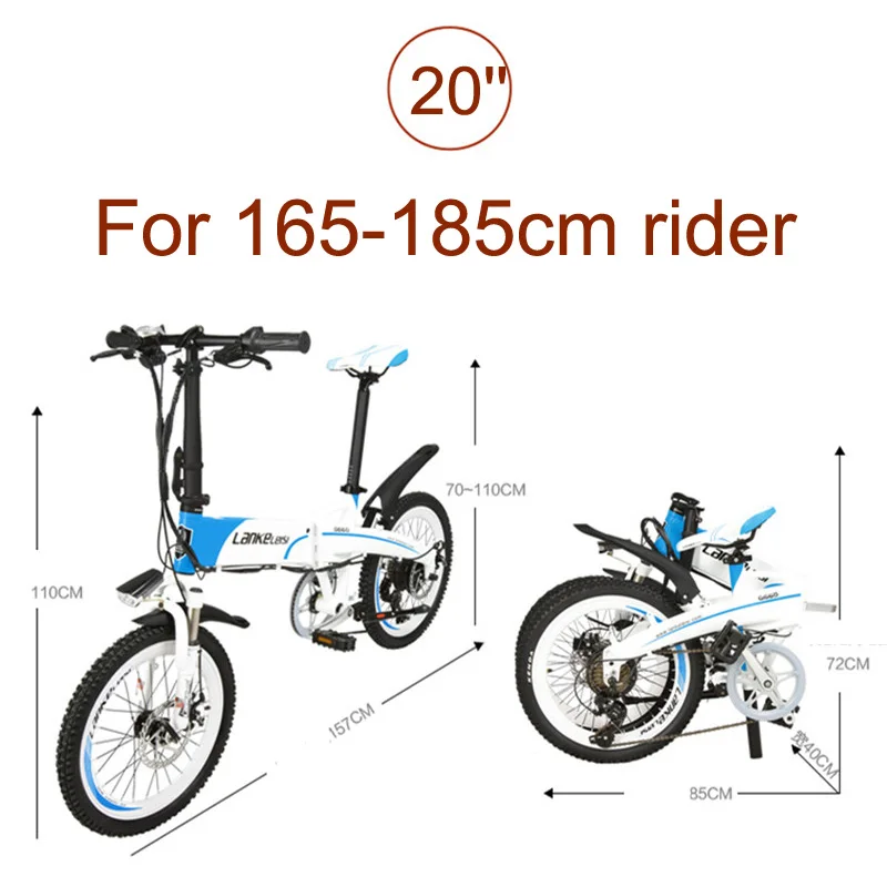 

2019 nuevo, marca Lankeleisi, bicicleta elctrica plegable, 20 ", 48 V/10 A, 240 W, batera oculta, marco de aleacin de