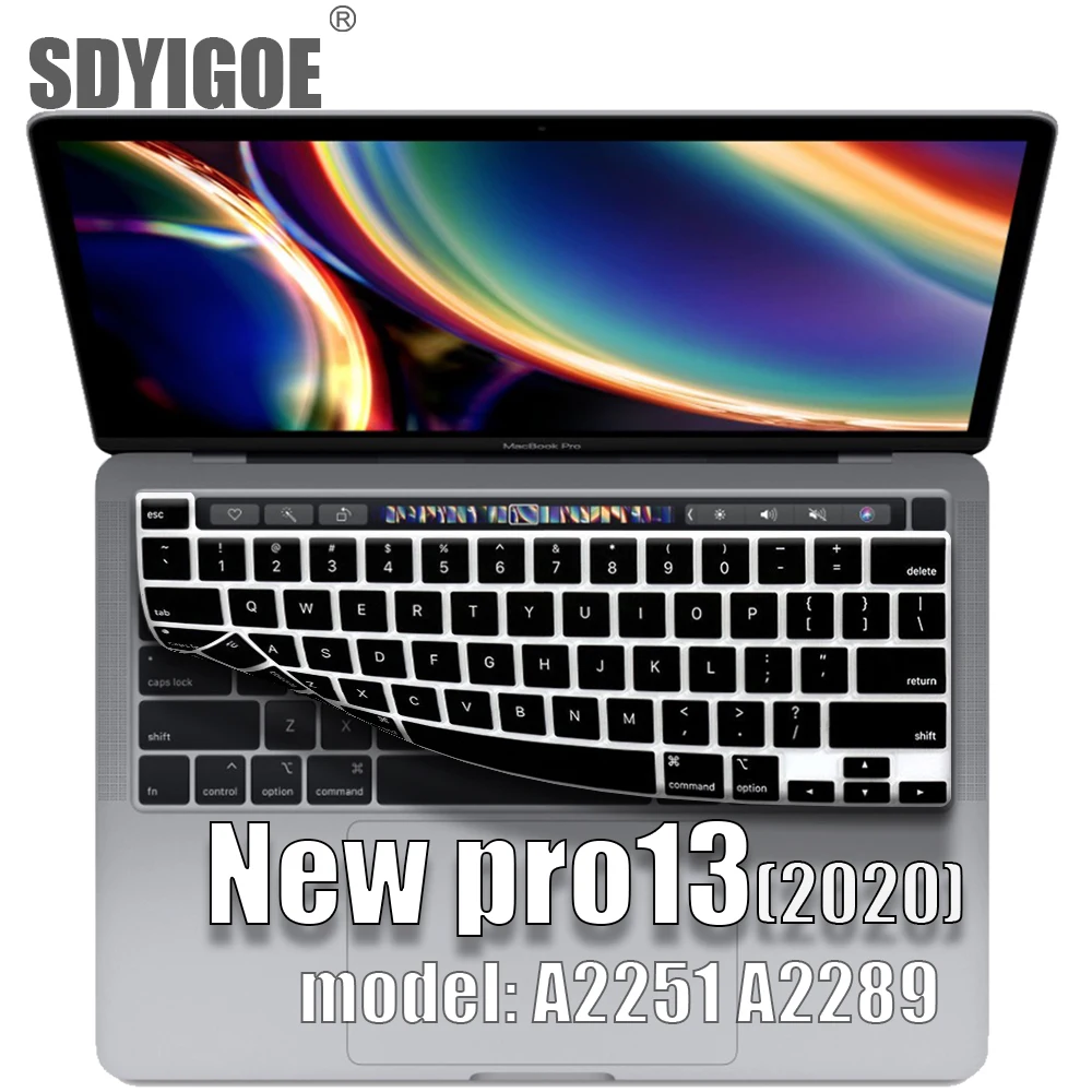 Чехол для клавиатуры macbook pro13 2020 New pro 13 чехол ноутбука дюймов A2289 A2251 силиконовый