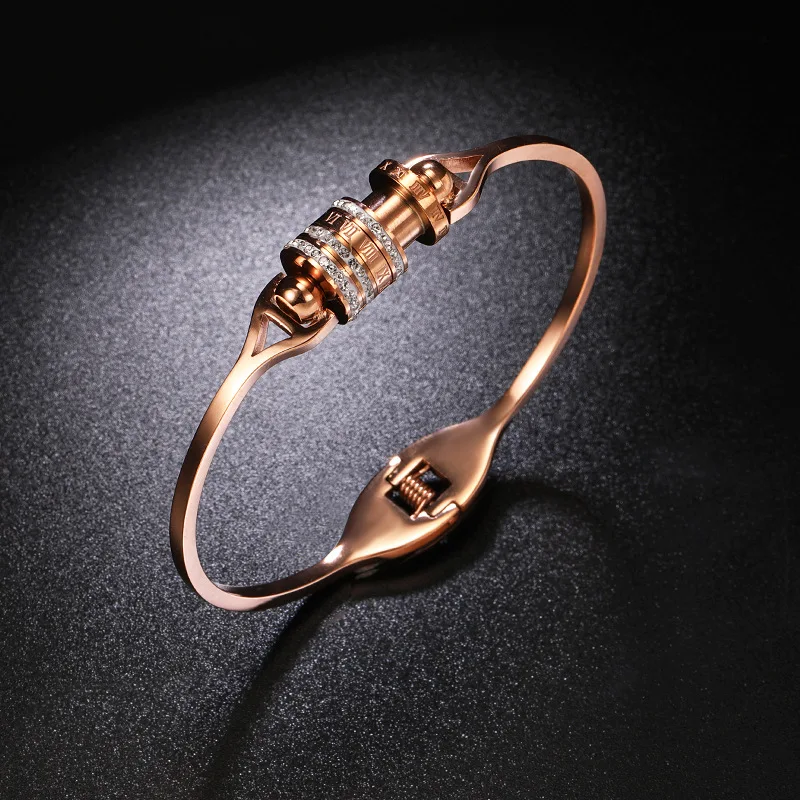 

Luxury europe and american titanium steel fashion jewelry accessories bangle rose gold bracelet couples wristlet lovers jewel