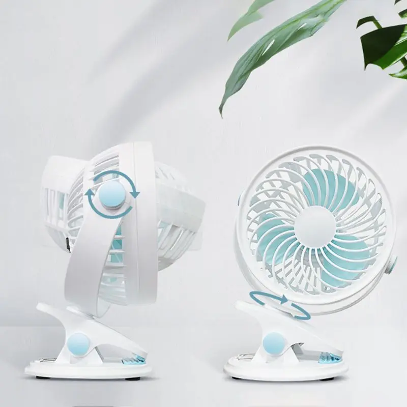 

Portable USB Rechargeable Fan 360 Degree Rotation Mini Desk Clip Fan Travel Use U1JE