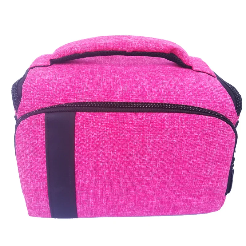 Pink-27x15x19cm Прочная наплечная сумка для камеры, чехол SLR, водонепроницаемая Противоударная сумка, сумка для фотосъемки, рюкзак для фото, для Canon, Nikon, sony, чехол для объектива - Цвет: Pink-27x15x19cm