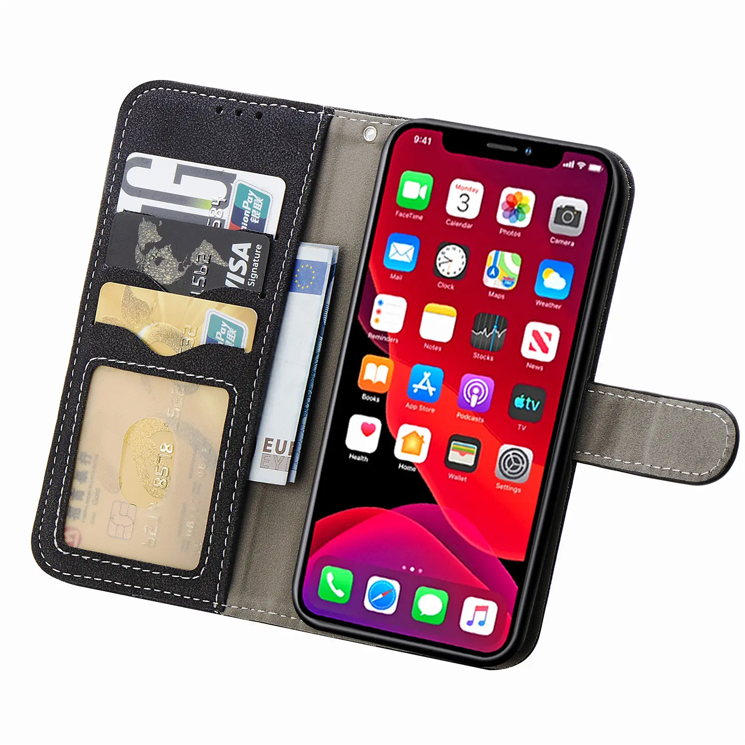 Роскошный кожаный флип-чехол-бумажник для Apple айфон 11 Pro Max XI XR X XS Max 11pro 6 6s 7 8 плюс 10 iPhone11 противоударный чехол С выдвижной подставкой