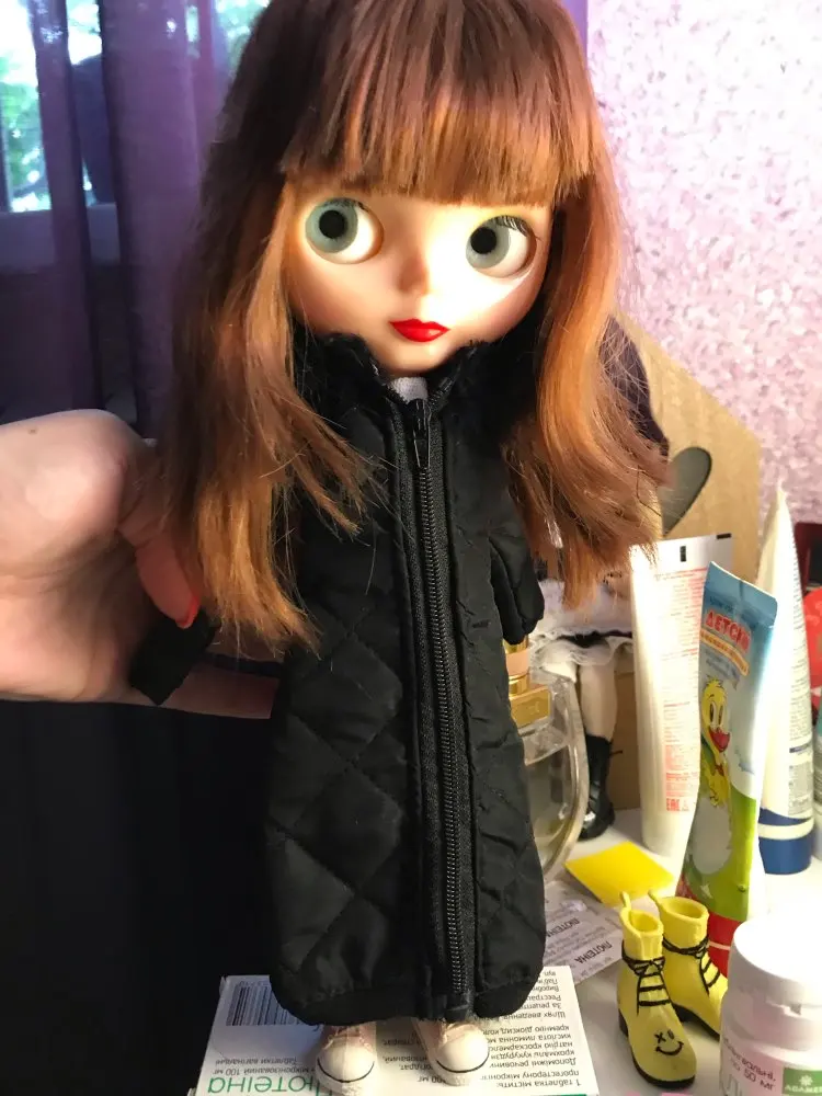 1/6 зимнее хлопковое пальто для куклы Blyth длинное платье зимняя одежда юбка куртка