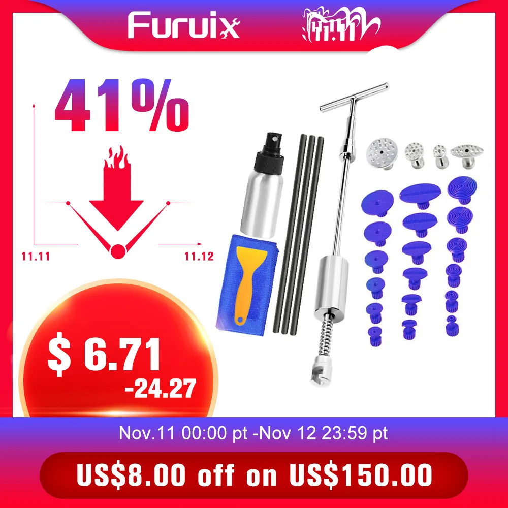 Paintless Dent Repair Kit with Dent Puller, Slide Hammer, Glue Sticks, Reverse Hammer, and Glue Tabs - Ideal for Dent Removal and Car Hail Damage image 2