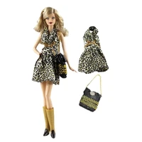 vintage leopard dress for barbie blyth 16 30cm mh cd fr sd kurhn bjd doll clothes accessories