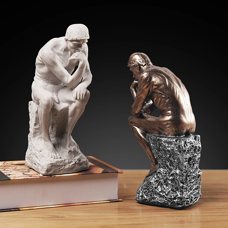 Ретро Thinker статуя украшения Творческая Европа людей фигурки из смолы Офис