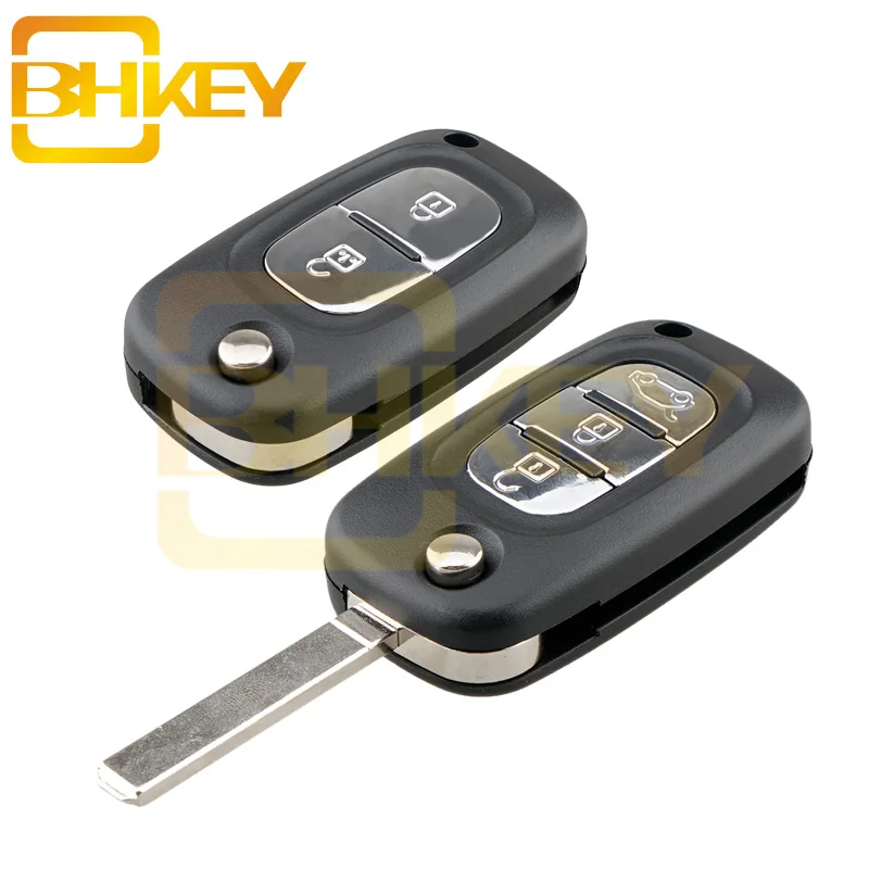 

BHKEY 2/3 Buttons Car Remote Key Case Cover Flip Fob Folding Uncut Blade Shell for Renault Fluence Clio /Megane /Kangoo Modus
