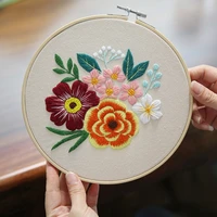 flowers embroidery kit christmas embroidery pendant embroidery complete kit needlework diy kit craft kits english manual