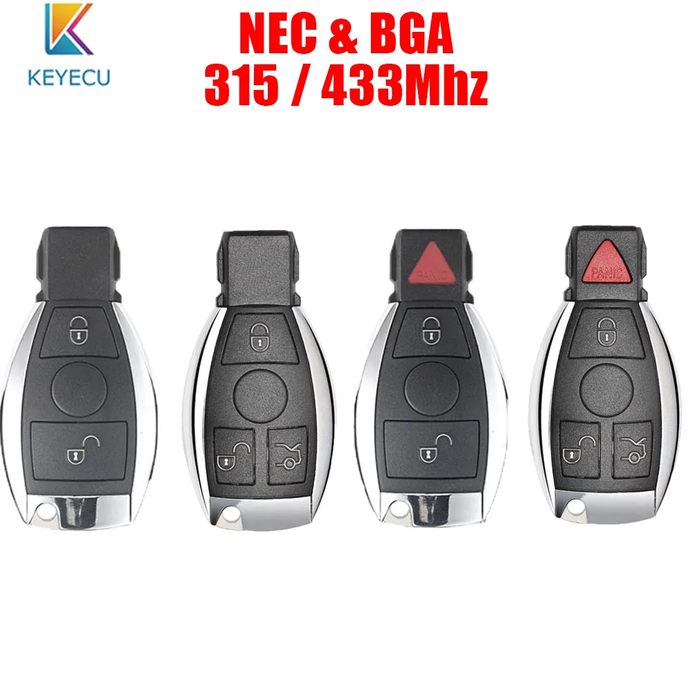 

KEYECU BGA Smart Remote Key 2 3 4 Buttons 315MHz / 433MHz for Mercedes Benz 705 Moto NEC BGA 2000+