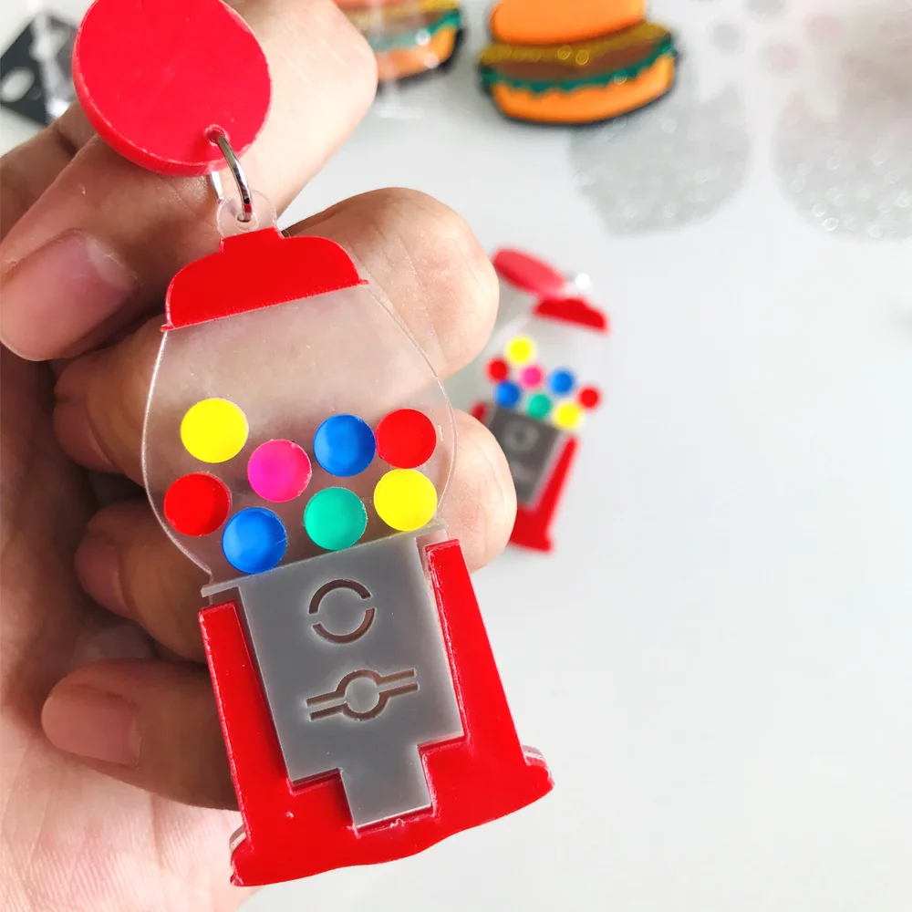 Женские акриловые серьги-подвески креативные забавные Разноцветные