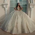 Женское свадебное платье с блестками, длинное бальное платье с рукавами-крылышками и оборками, в арабском стиле, с аппликацией, 2021