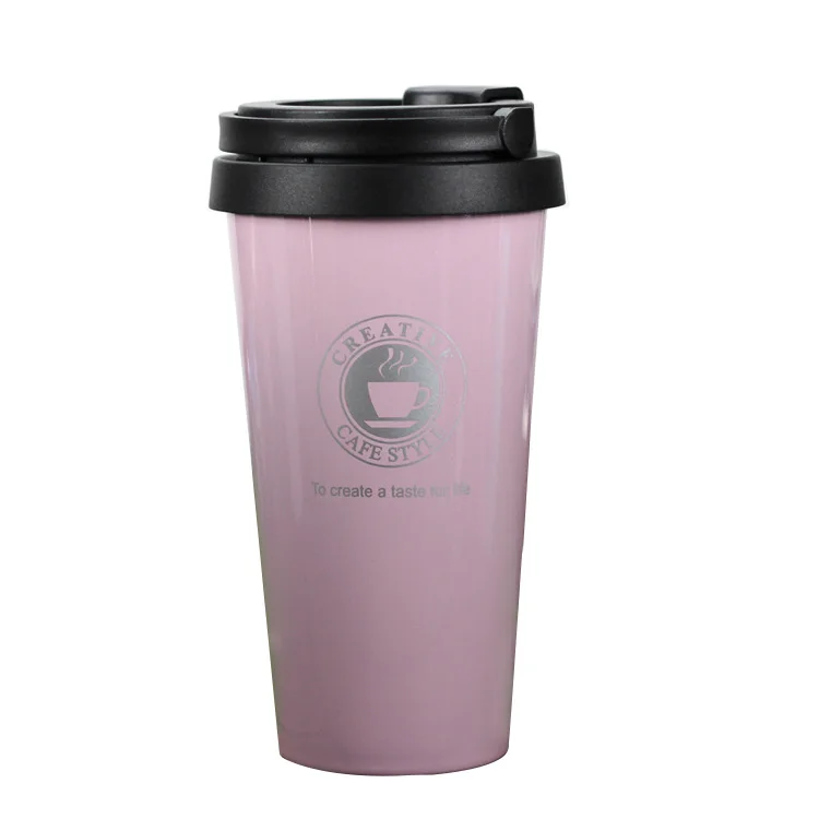 Pink with handle UPORS 380 мл кофе термос нержавеющая сталь стакан для кофе герметичная вакуумная колба Герметичная Бутылка с крышкой дорожная Термокружка - Цвет: Pink with handle