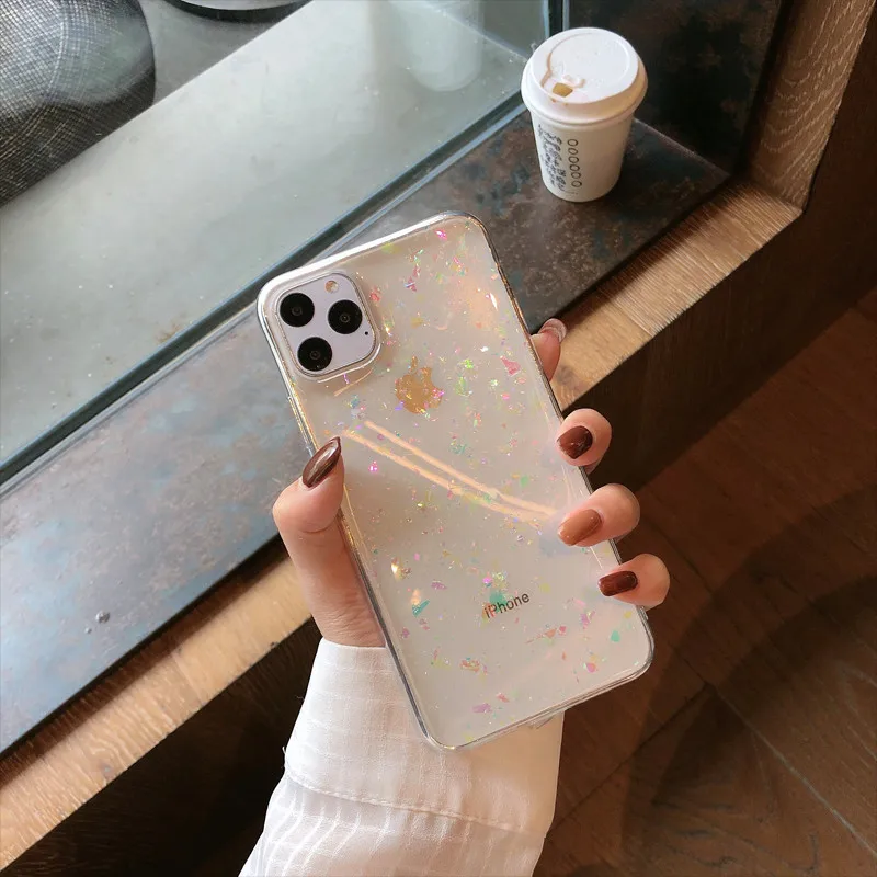 Роскошный Блестящий Прозрачный блестящий чехол для телефона iPhone 12 Pro max 11 X XR XS Max 6