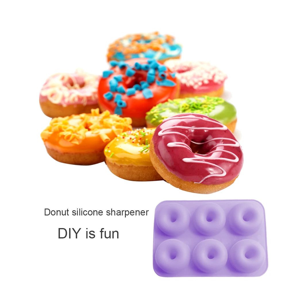 

Doughnut Mold 6-Cavity Donut Baking Pan Non-Sticky Cake Cookie Mould Silicon Kitchen Baking Tools