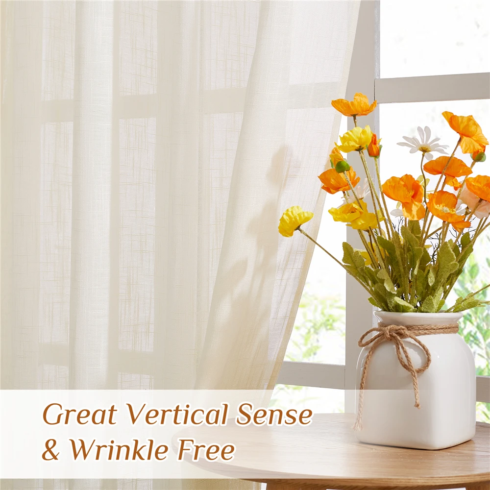 NICETOWN 11 цветов льняные полупрозрачные занавески кружевные для окон спальни