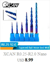 XCAN 1 шт. 2-13 мм супер синий нано покрытием HSS концевые фрезы с прямым хвостовиком Фрезы ЧПУ фрезы 4 флейты концевые фрезы