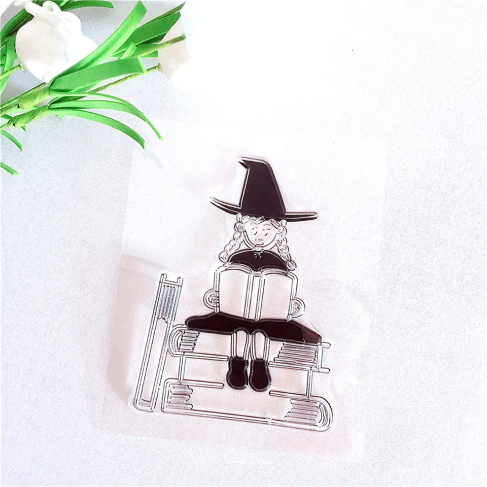 8*10 для чтения девушка прозрачный силиконовый прозрачный штампы DIY печать для Скрапбукинг карты создание фото украшение для альбома лист со штампами