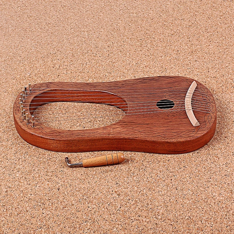 

Wooden Harp 10 String Harp Portable Small Lyre with Durable String Instrument