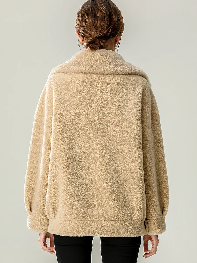 2020 Real Wool Fur Coat Female Thick Warm Winter Women Camel Sheep Shearing Jacket Outerwear manteau femme YQ398 | Женская одежда