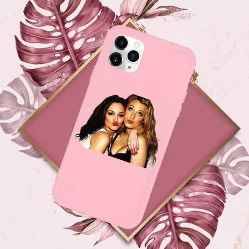 

Cute Gossip Girl Love Best Friends Phone Case Pink Candy Color for iPhone 11 12 mini pro XS MAX 8 7 6 6S Plus X SE 2020 XR