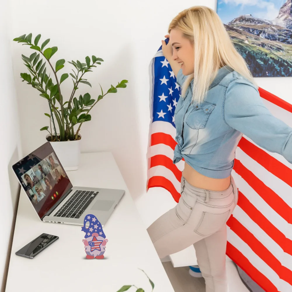 

1pc Independence Day Gnome Decor Wooden Festival Gnome Scene Hanging Ornament