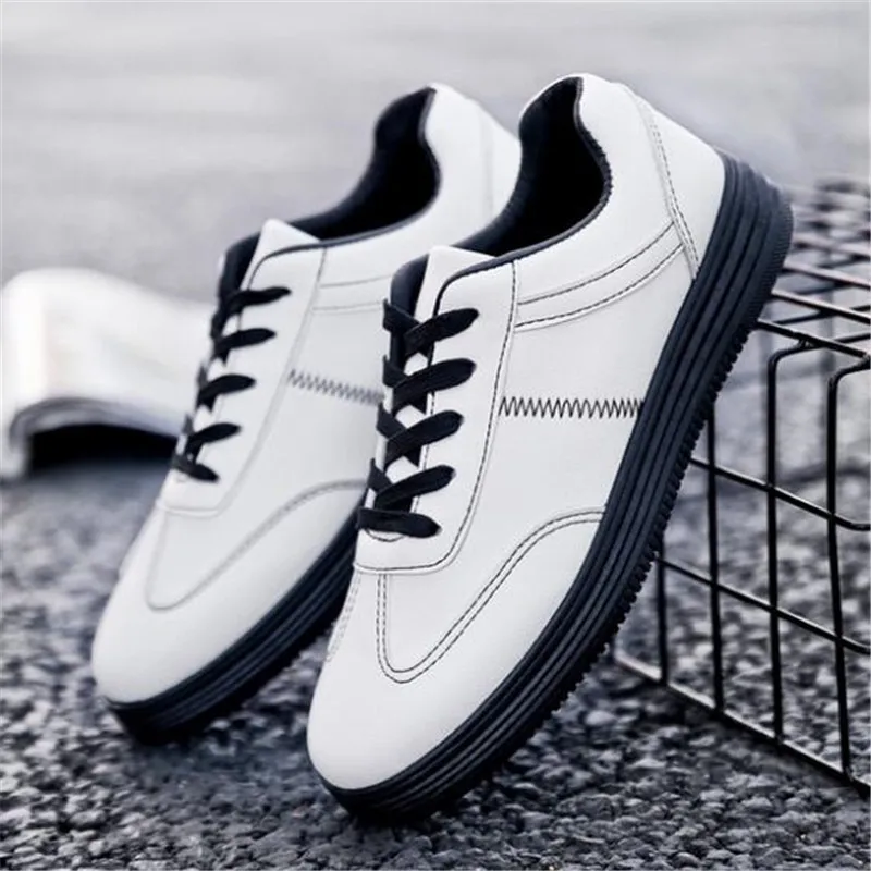 

2019 New Genuine Cow Leather Men Shoes Fashion Handmade Top Quality Men Flats Male Casual Shoes Zapatos Hombre Lace-Up White