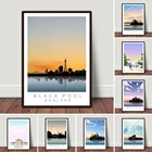 Постер для путешествий в Англию Blackpool Skyline для гостиной, домашний декор