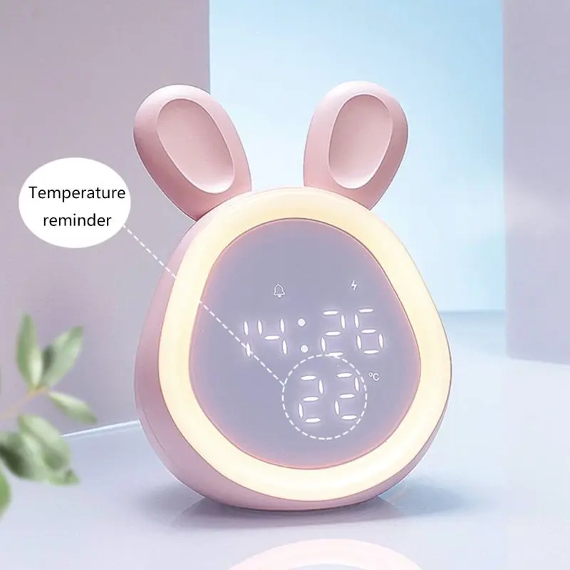 

Bluetooth Alarm Clock LED Night Light Voice Control Temperature Display Bedside