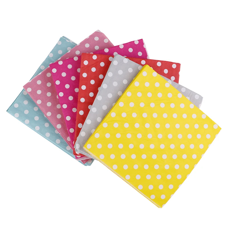 20 шт. бумажные салфетки в горошек | Дом и сад