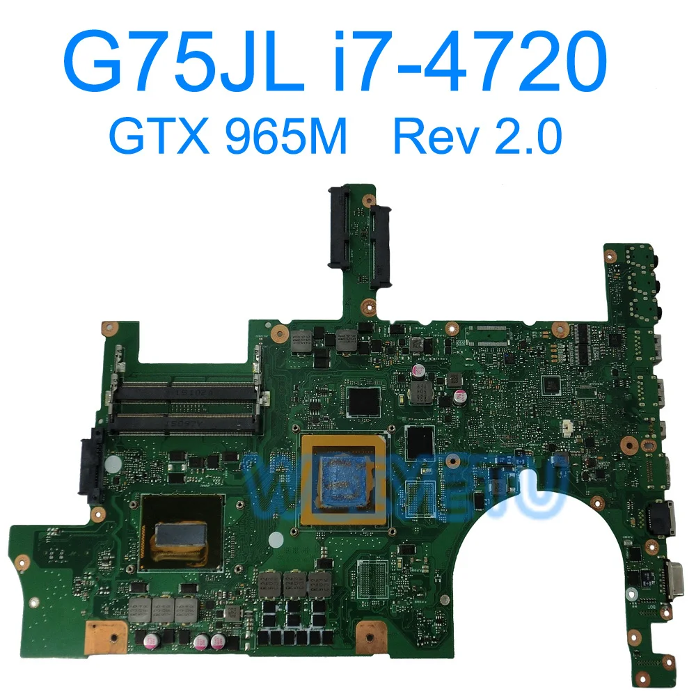 

Материнская плата G751JL с Φ GTX 965M 2 ГБ для ASUS G751JT G751JY, материнская плата ноутбука Rev 2,0, тест 100%, протестирована, работает нормально