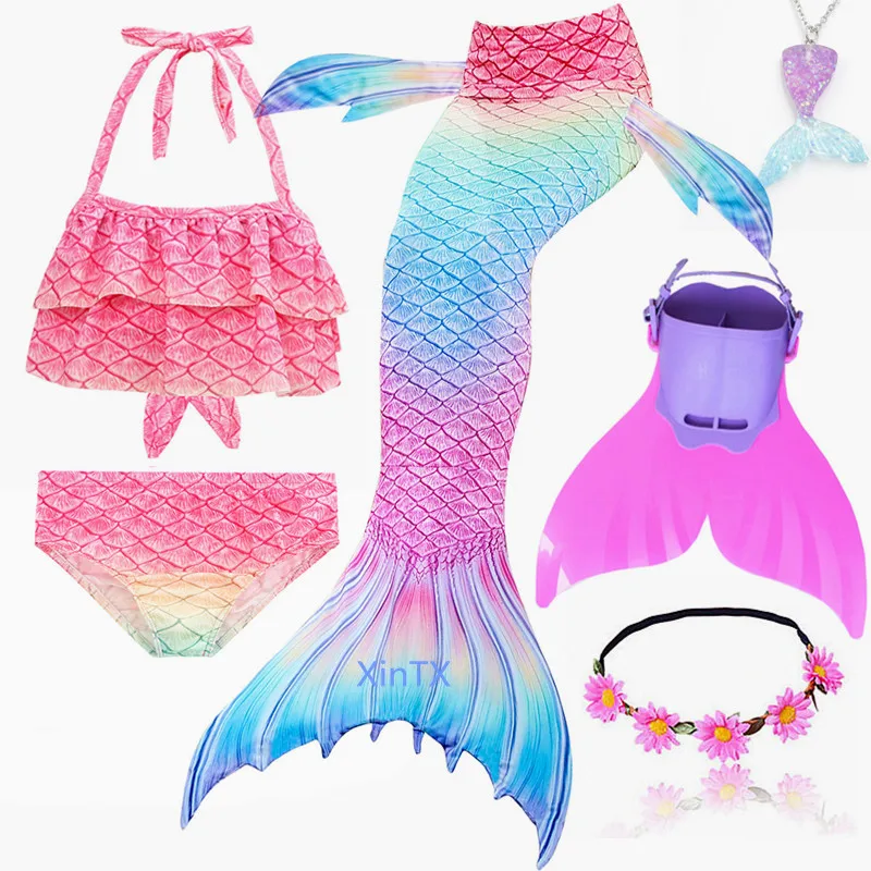 Детский праздничный костюм для девочек купальный в Радужном стиле 2020 6 шт./компл.