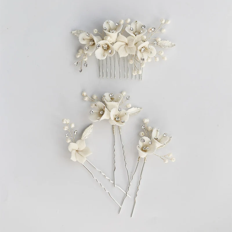 Заколки для волос нежные маленькие заколки с белыми цветами свадебный головной