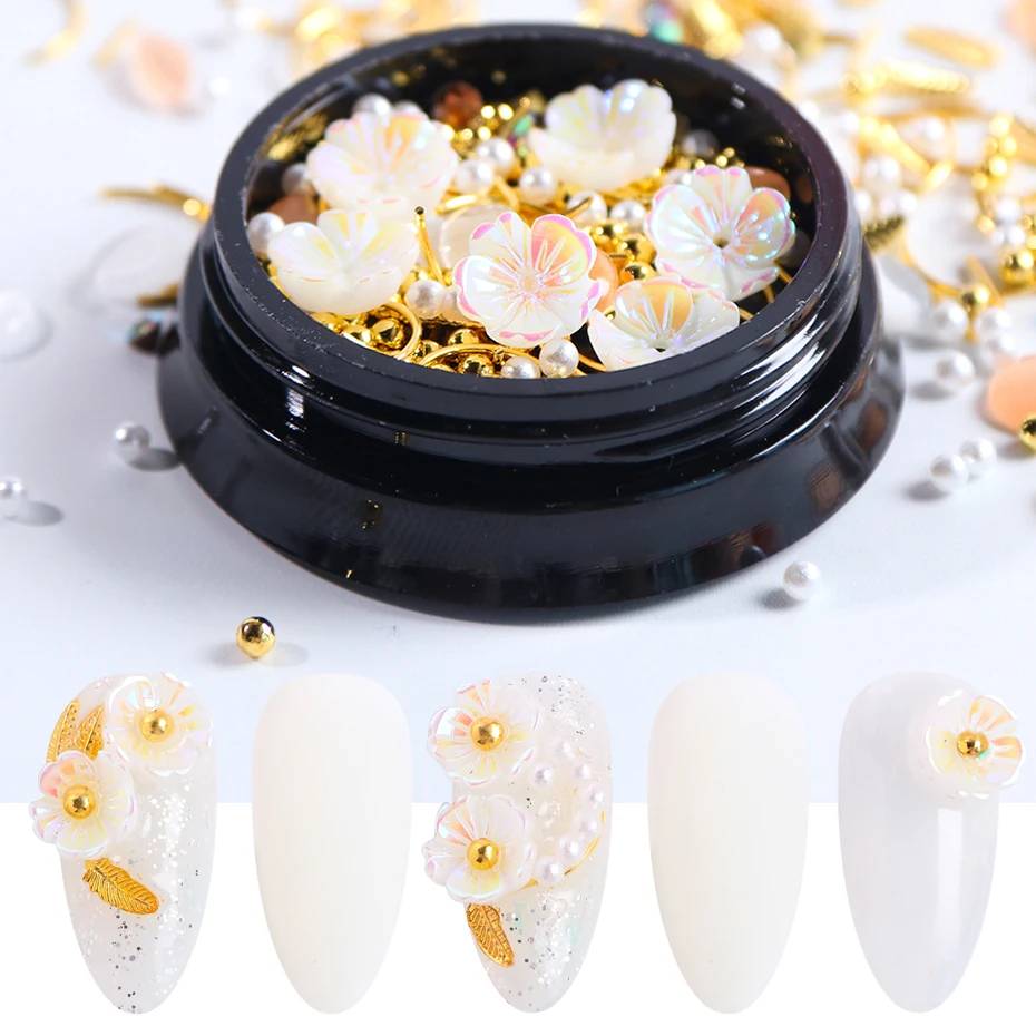 3D смешанные металлические цветы стразы для дизайна ногтей украшение из