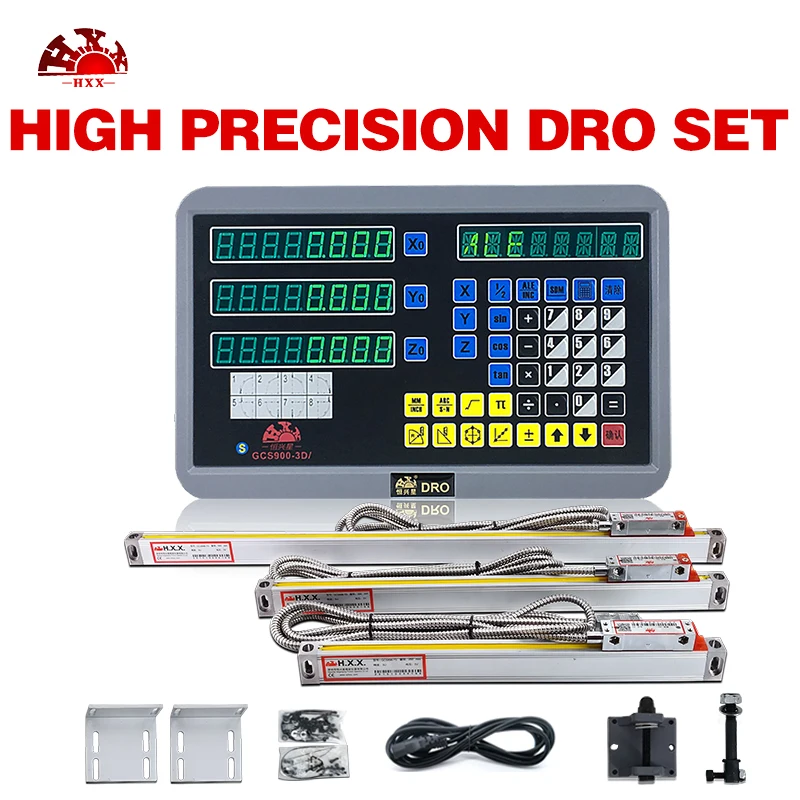 

Высокое качество DRO 3-осевой цифровой индикации с 50-1000 мм 5u 3 шт. Оптический линейный датчик масштаба для токарно-фрезерный станок
