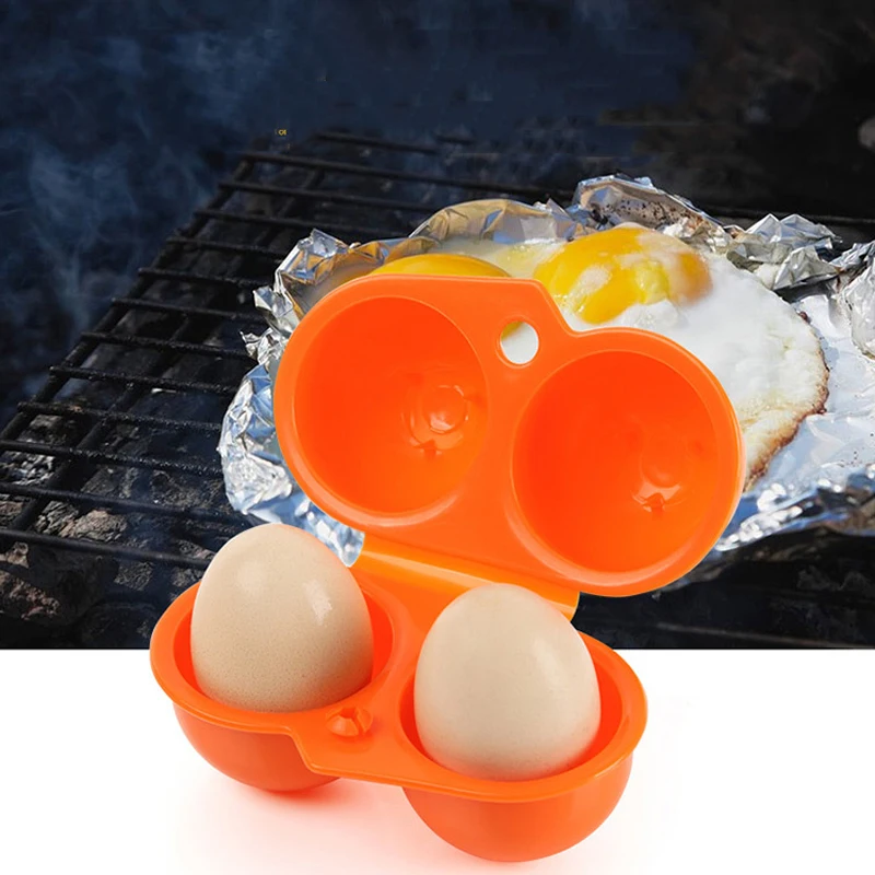 1PC Egg Box Outdoor Camping Tableware Portable Picnic BBQ Container 2 Storage Traveling Supplies Kitchen Utensil|Столовые приборы