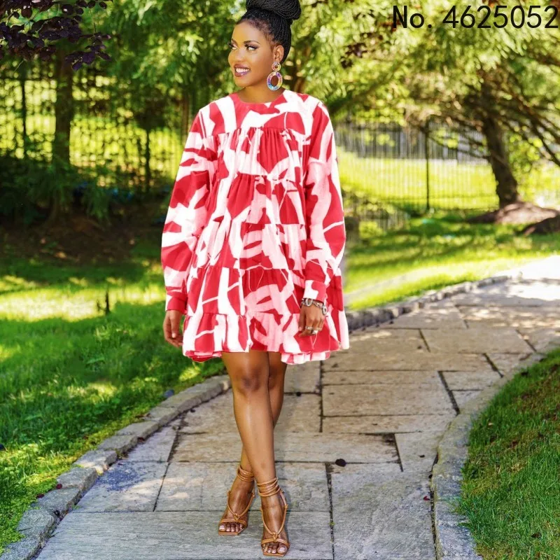 

Африканские платья для женщин весна-осень новая мода Дашики Африканский стиль принт богатый базин Дашики Топ Мини платье африканская одежд...