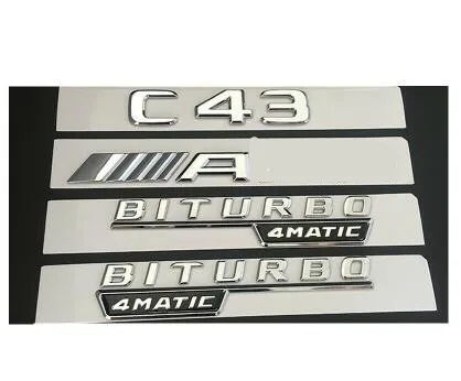 Хромированные значки на крыло багажника для Mercedes W205 C43 Для AMG BITURBO 4matic|Эмблемы| |