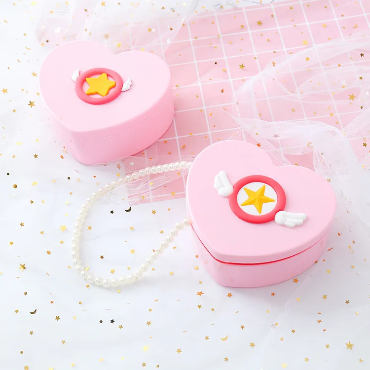 Карта Captor Cardcaptor Sakura милый розовый стол двойная коробка для хранения ювелирных изделий Контейнер пластиковый зеркальный орнамент Рождественский подарок девушка
