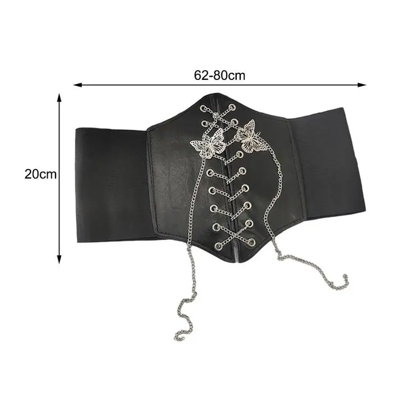 

Women's Sexy Waist Band Belts Butterfly Metal Chain Adjustable Waist Seal Elastic Slimming Girdle Decorative Waist Corset Belt