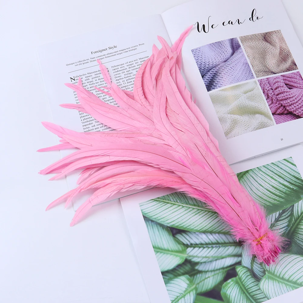 Оптовая продажа 50 шт окрашенные Петушиный Хвост перьях 25 30 35 Большие размеры 40 см