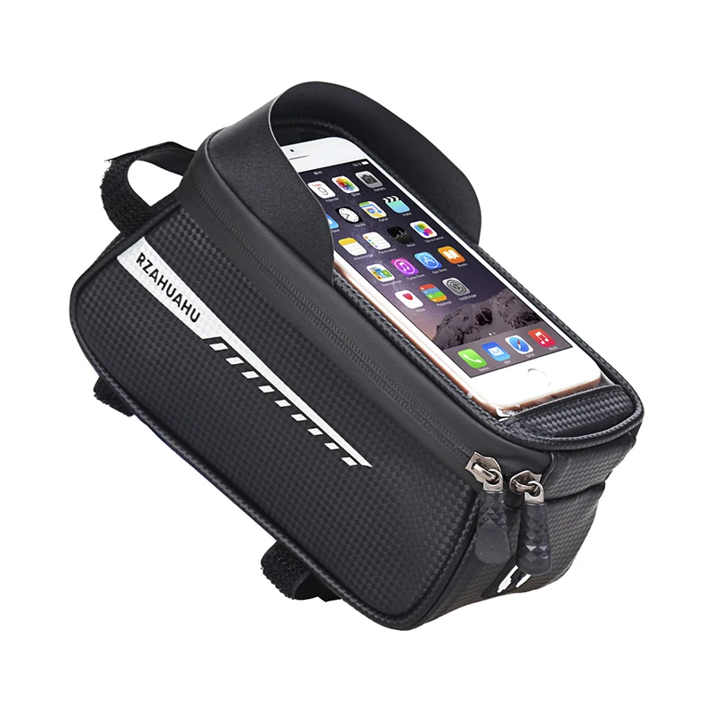 

RZAHU-New Men Bicycle Bag Front Tube Cycling Bag Waterproof 6.6 Inch Phone Case Touch Screen Bag Mountain Bike Accessories