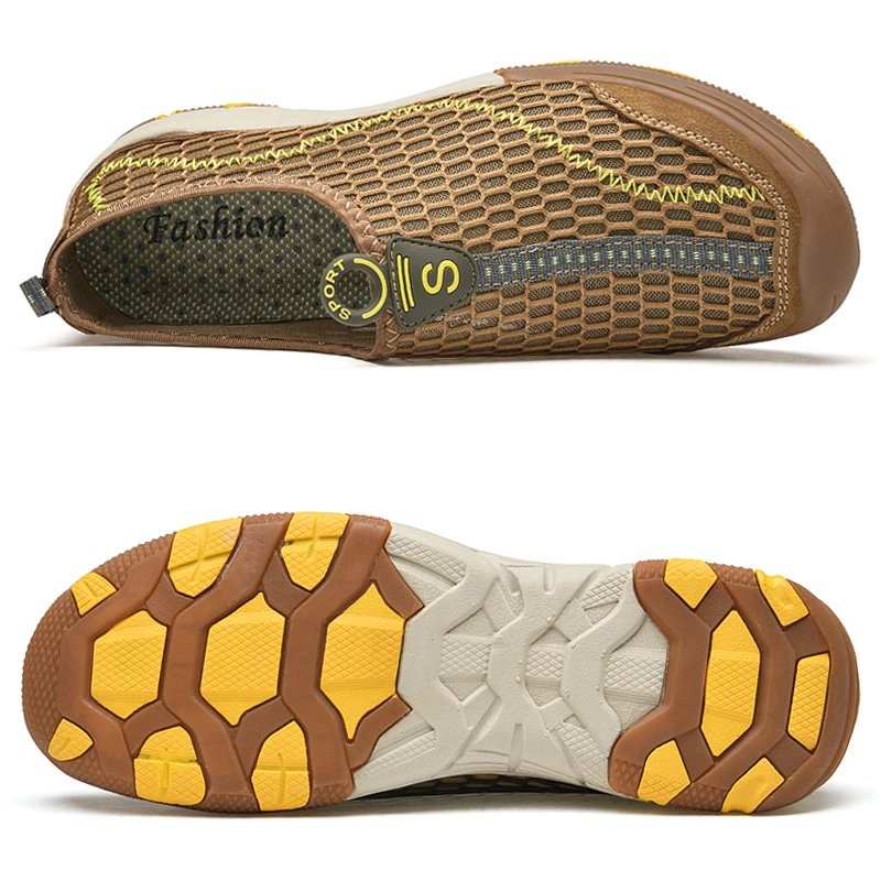 

Summer Men Hiking Shoes Mesh Breathable Trekking Outdoor Trail Walking Mountain Camping Sneakers Slip On Treking Hombre