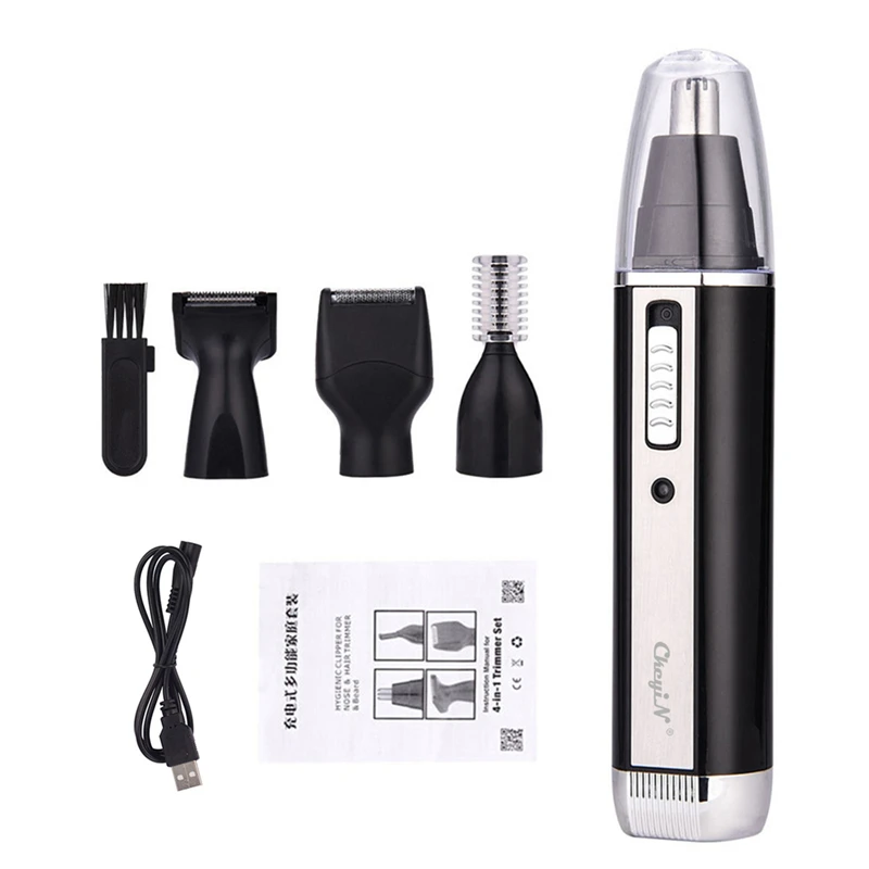 

4 In 1 Rechargeable Nose Ear Hair Trimmer Eyebrow Men Nose Cutter Beard Shaver Face Shaver Razor Hair Removal Device