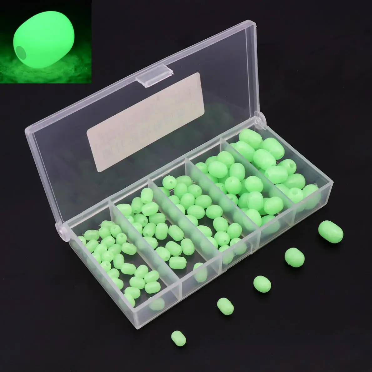 

100pcs/lot Oval Soft Luminous Fishing Beads Sea Fishing Lure Floating Float Tackles