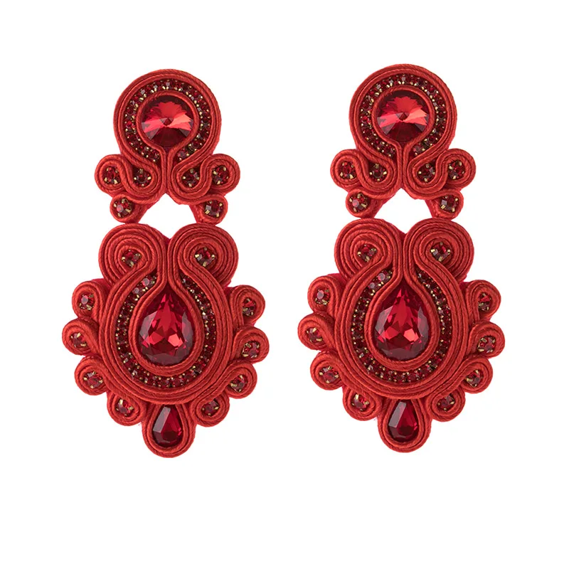 Pendant earrings 2 KPacTa индивидуальный Ретро ручной работы большой кулон серьги браслет кожа круглые женские Серьги Браслет Набор Национальный ветер подарок - Окраска металла: Pendant earrings 2