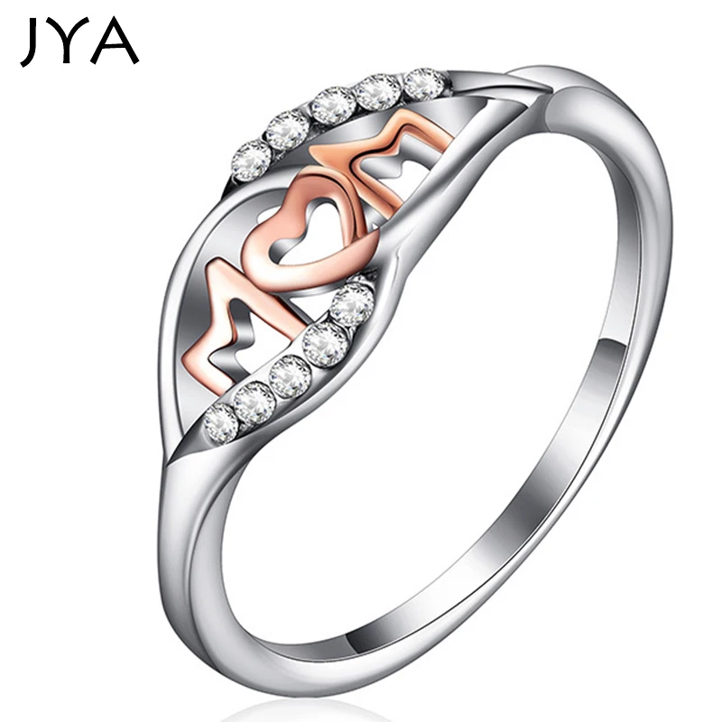 Новые Кольца для женщин подарок на день матери модные кольца с надписью Love Heart Wave