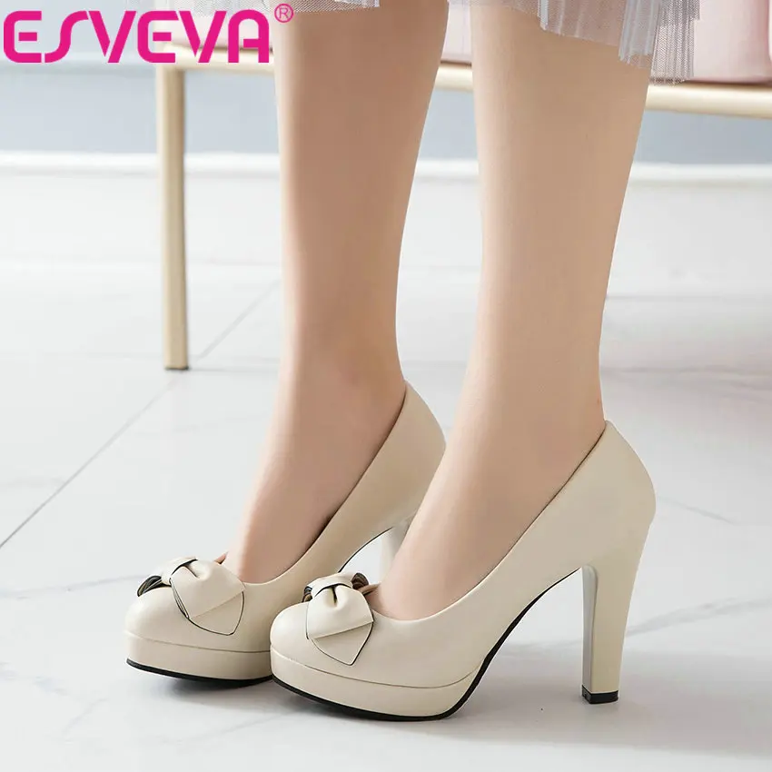 Женские туфли-лодочки ESVEVA с закругленным носком на квадратном каблуке из