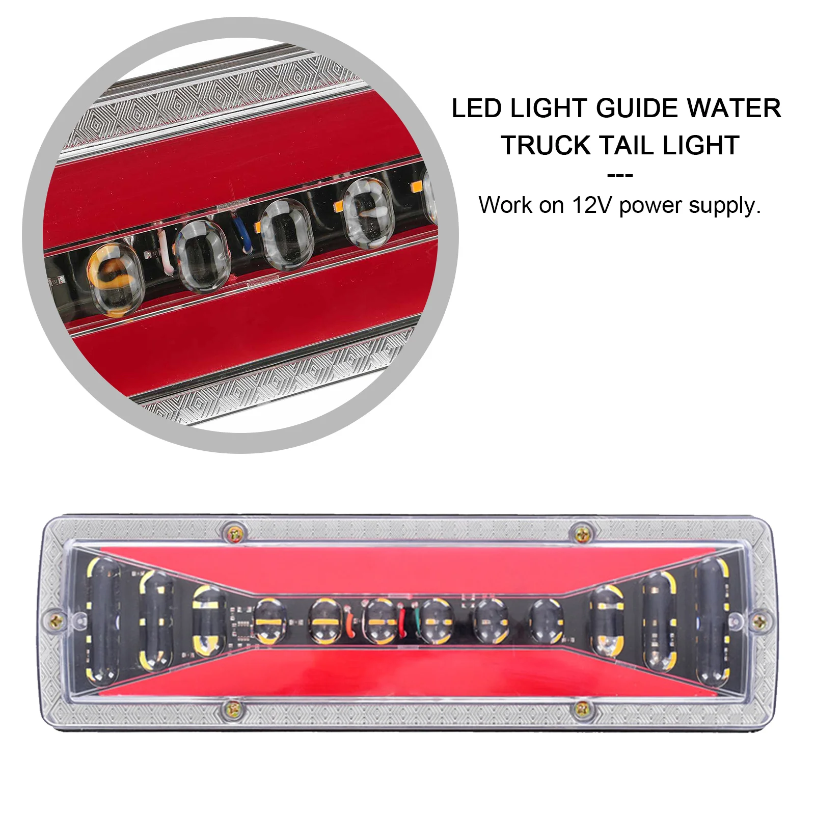 

2PCS 12V Dynamic LED Car Truck Tail Light Turn Signal Rear Brake Ight Reverse Signal Lamp For Trailer Lorry Bus Campers Parts